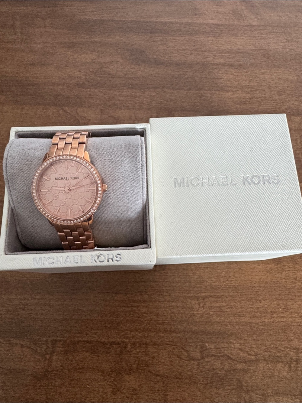 Michael Kors Rose Gold-Tone Logo Dial Bracelet Watch